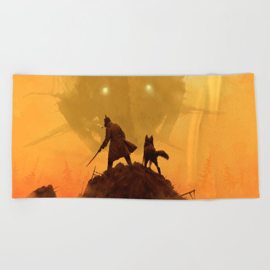 1920 - take your dog for a walk Beach Towel
