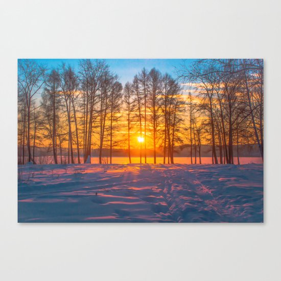 Winter sunset Canvas Print