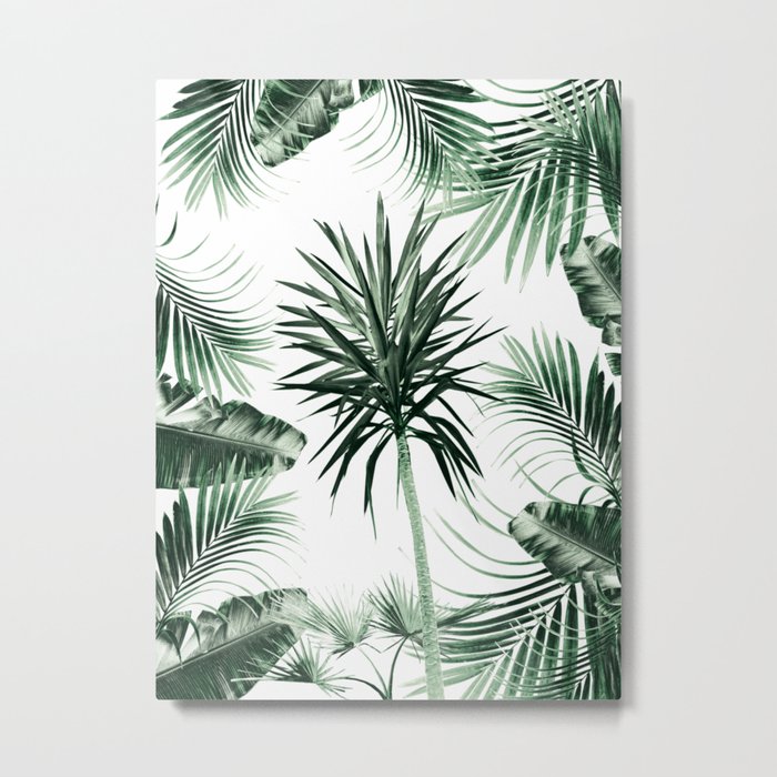 Tropical Summer Vibes Leaves Mix #2 #tropical #decor #art #society6 Metal Print