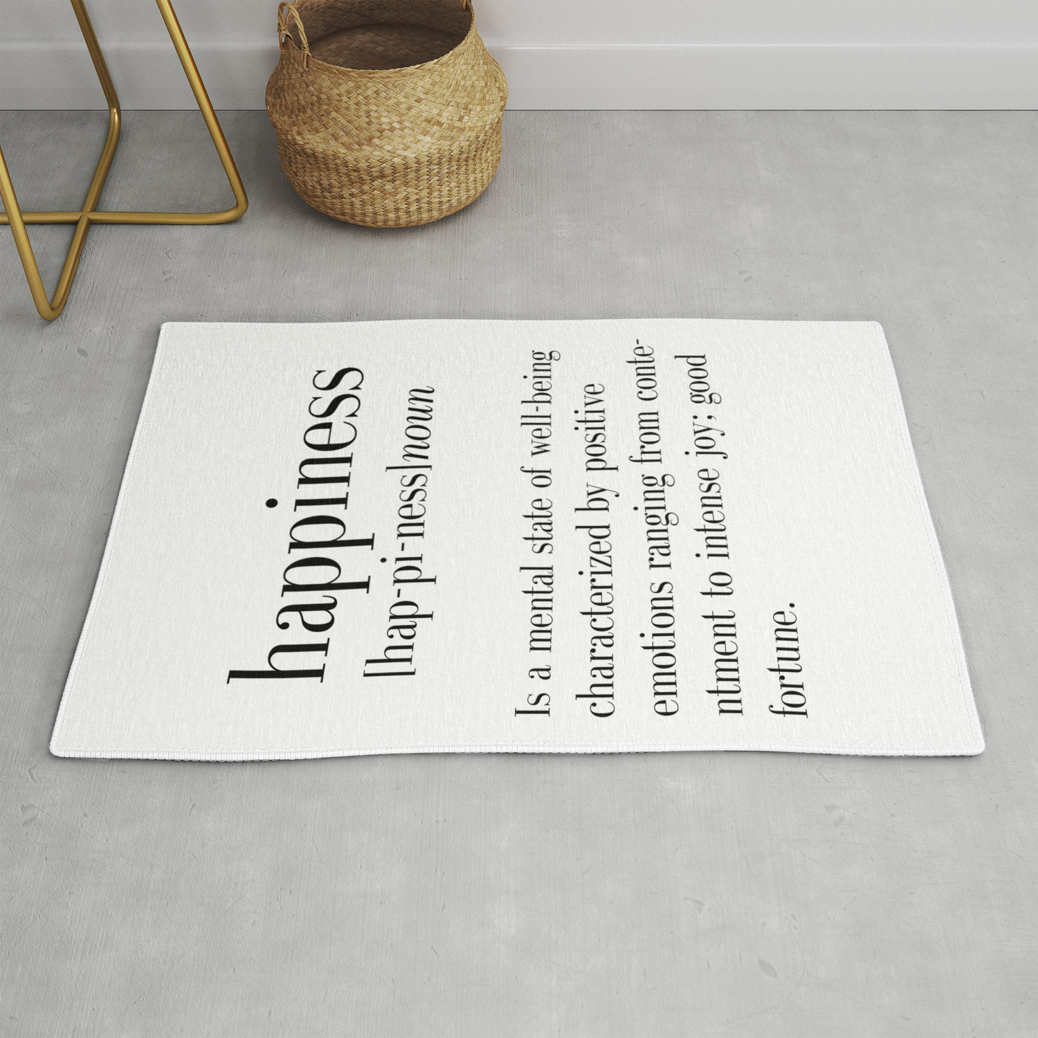 Happiness Definition Adult College Dorm Room Decor Dorm Wall