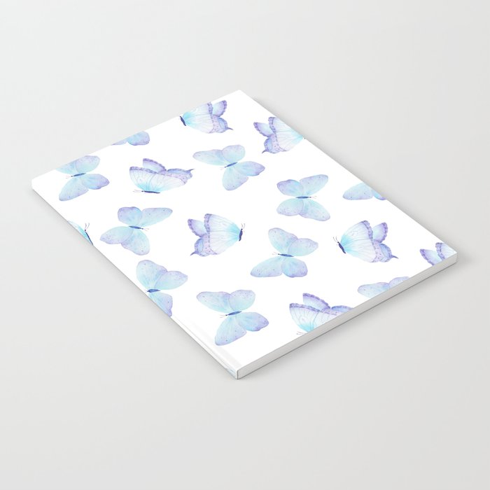Lilac aqua blue watercolor hand painted butterfly Notebook