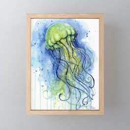 Jellyfish Watercolor Beautiful Sea Creatures Framed Mini Art Print