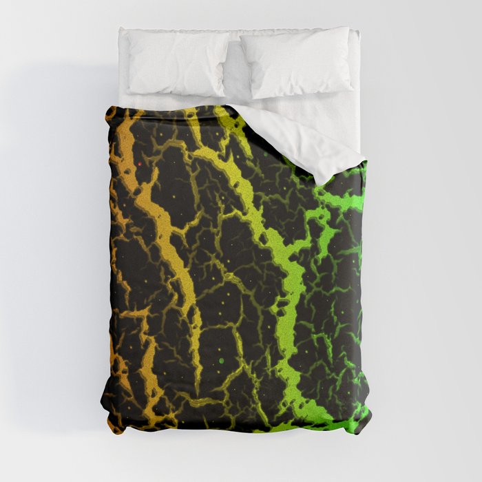 Cracked Space Lava - Rainbow ROYGB Duvet Cover