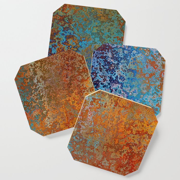 Vintage Rust, Copper and Blue Coaster