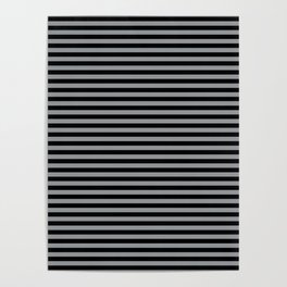 Steely Gray - bl. horizontal stripes Poster