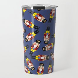 Small Nutcracker pattern Design - blue Travel Mug