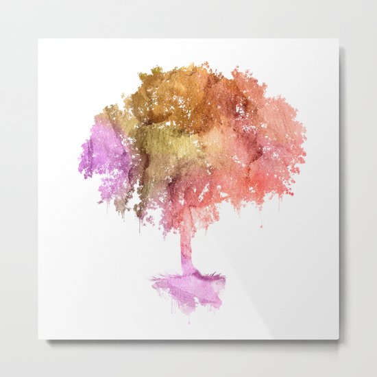 Watercolor tree painting Metal Print