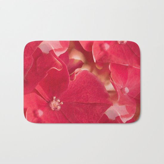 Red flower splendor - beautiful hydrangea blossoms Bath Mat