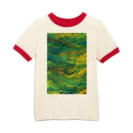 Abstract Organic Pattern Green and Yellow Kids T Shirt