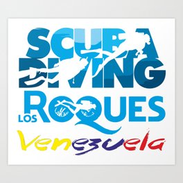 Scuba Diving Los Roques Art Print