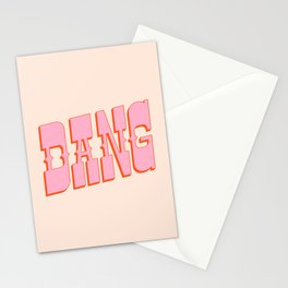 DANG - western style saloon font in retro mod colors (bright pink and orange) Stationery Card