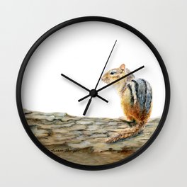 Little Chip - a painting of a Chipmunk by Teresa Thompson Wall Clock