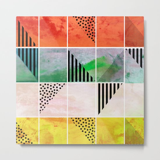 Mosaic Abstract coral Metal Print