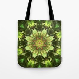 Planet Tree - Green Fractal Mandala - Manafold Art Tote Bag
