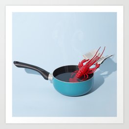 Lobster in a Pot Art Print