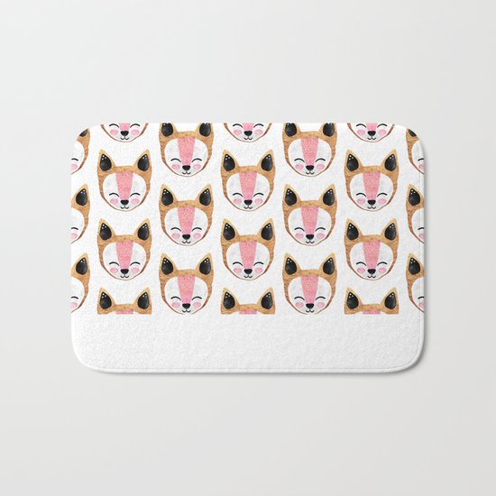 Arctic Fox Pattern Bath Mat