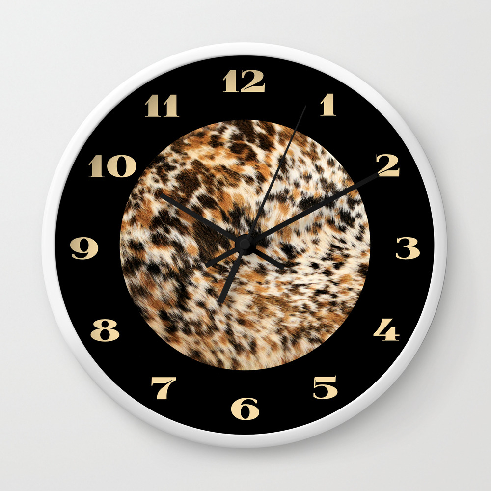Rustic Country Western Texas Longhorn Cowhide Rodeo Animal Print Wall Clock By Katelcardsnmore Society6