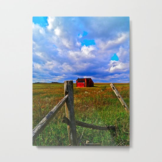 One Red Barn Metal Print