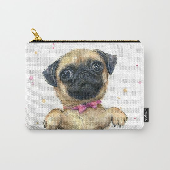 Pug in a Tutu Cute Animal Whimsical Dog Portrait Carry-All Pouch
