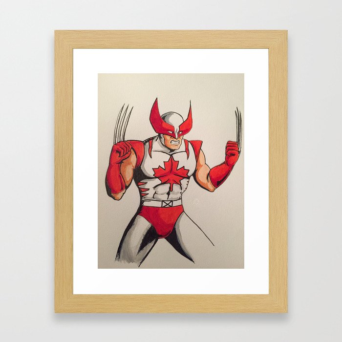 Canadian Super Hero Framed Art Print