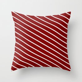 [ Thumbnail: Maroon & White Colored Lines/Stripes Pattern Throw Pillow ]