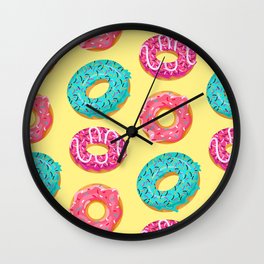 Colorful Donuts Pattern Decoration Wall Clock