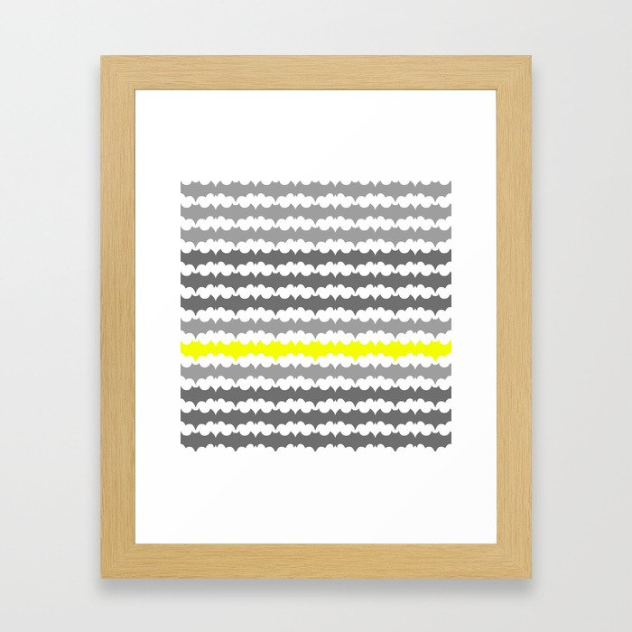 Gray and Yellow Abstract Pillow Framed Art Print