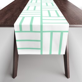 Basketweave (Mint & White Pattern) Table Runner