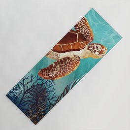 Metallic Sea Turtle Yoga Mat