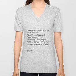 A A Milne Quote 01 - The House at Pooh Corner - Literature - Typewriter Print V Neck T Shirt