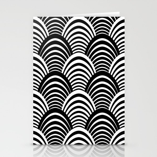 Black and White Art Deco Pattern Stationery Cards