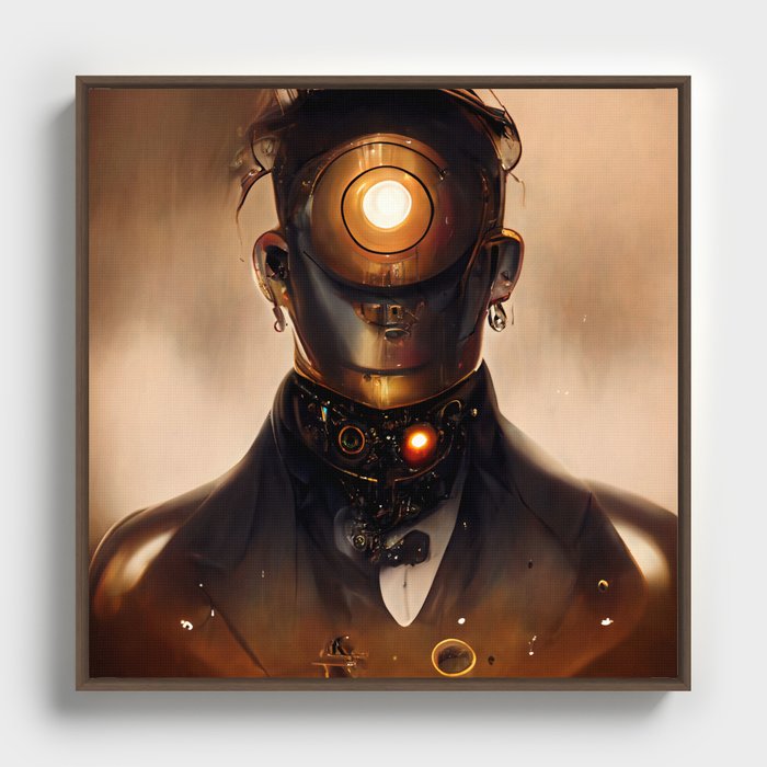 Steampunk Robot #5 Framed Canvas