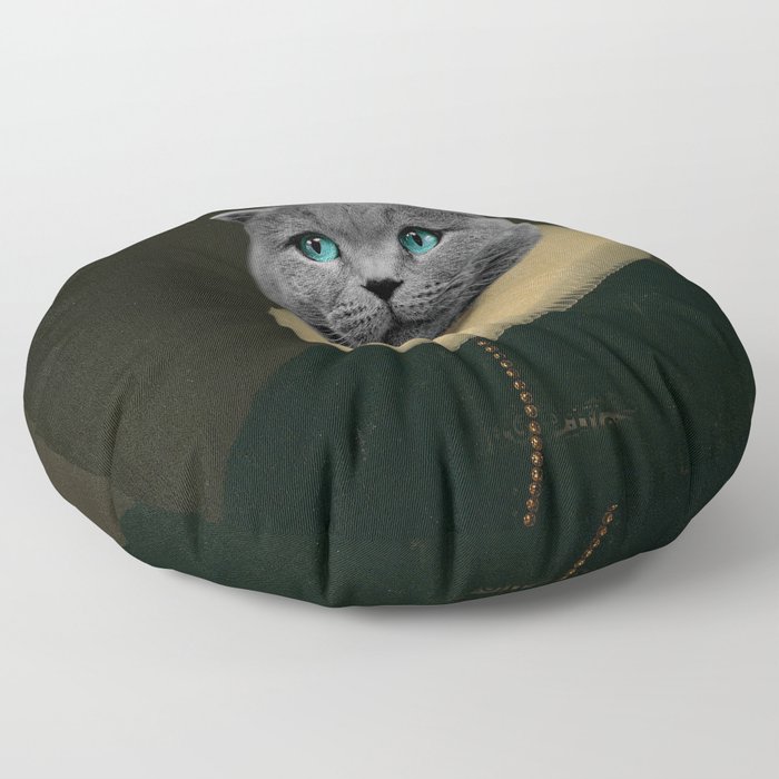 Portrait of a Cat Floor Pillow