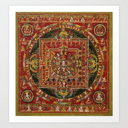 Tibetan Buddhist Mandala Vairochana Sarvavid Art Print