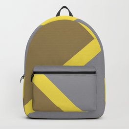 Grey Yellow Brown X Shape Design Solid Colors 2021 Color of the Years and Accent Hue Backpack | Shapes, Yellow, Brown, Gray, Pantone, Solid, 2021, Lines, Grey, Colours 