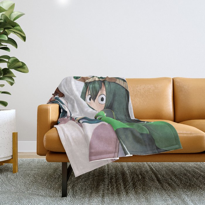 Asui Tsuyu My Hero Academia Throw Blanket by Arla Zuniga Society6