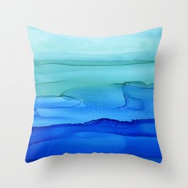 Alcohol Ink Seascape Throw Pillow