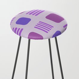 Mid-Century Modern Squares Lines Lilac Counter Stool