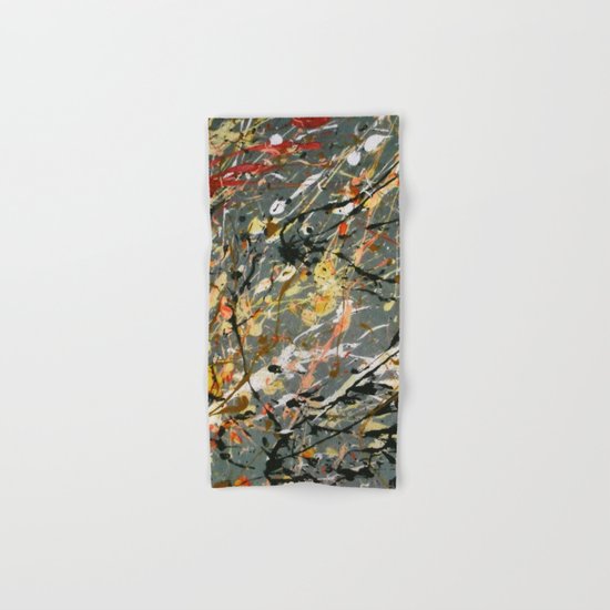 Jackson Pollock Interpretation Acrylics On Canvas Splash Drip Action Painting Hand & Bath Towel