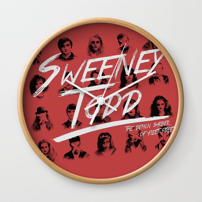 sweeney todd - b&w/red version. Wall Clock