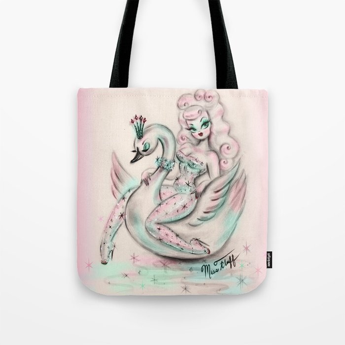 Swan Pixie Burlesque Girl Tote Bag