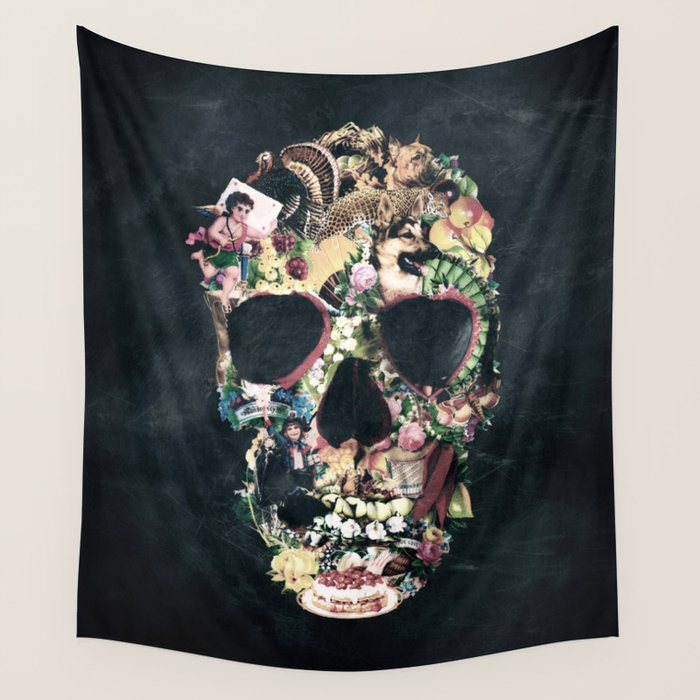 Vintage Skull Wall Tapestry by Ali GULEC Society6