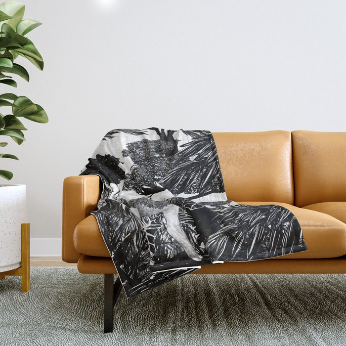 some dudes hanging out in the jungle Throw Blanket