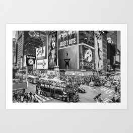 Times Square II (B&W widescreen) Art Print