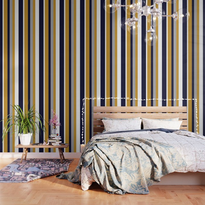 Yellow sales striped wallpaper