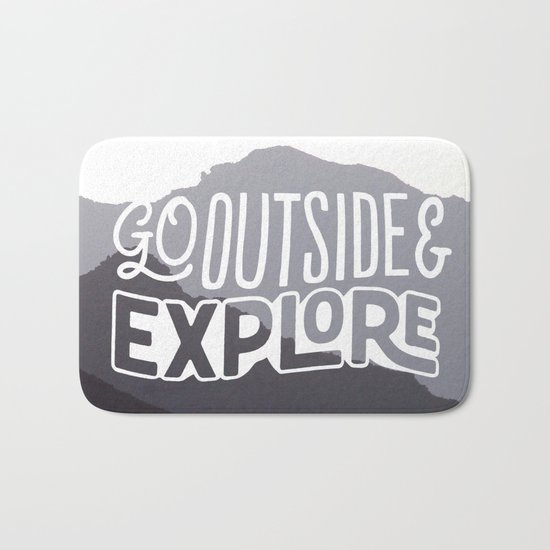 Go outside & explore (valley) Bath Mat
