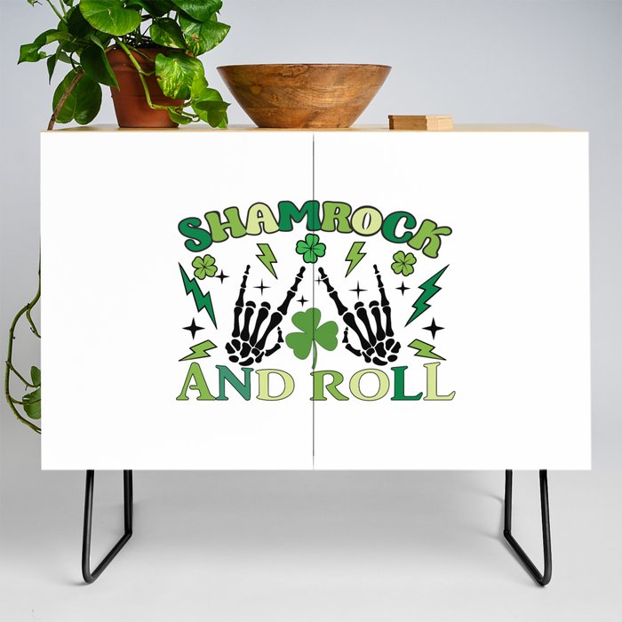 Shamrock and roll St. Patricks day 2022 Rock tee Credenza