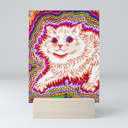 Louis Wain Psychedelic Cat Mini Art Print