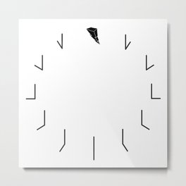 Redundant Clock w/ ShockBlast Flash Symbol Logo Metal Print