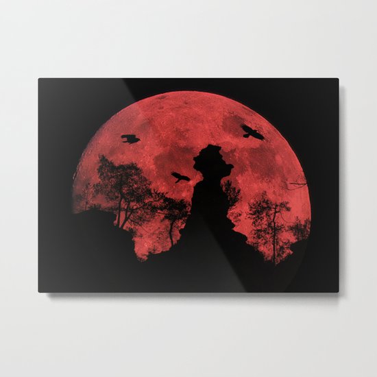 Red moon rock Metal Print